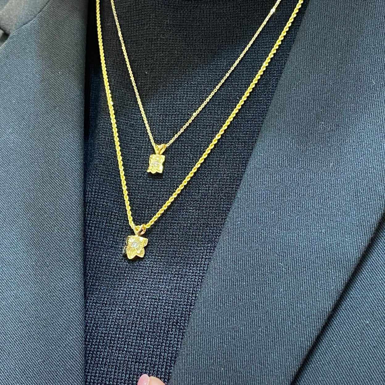 【14K Gold】 Plumeria Cutout Pendant top(6㎜)