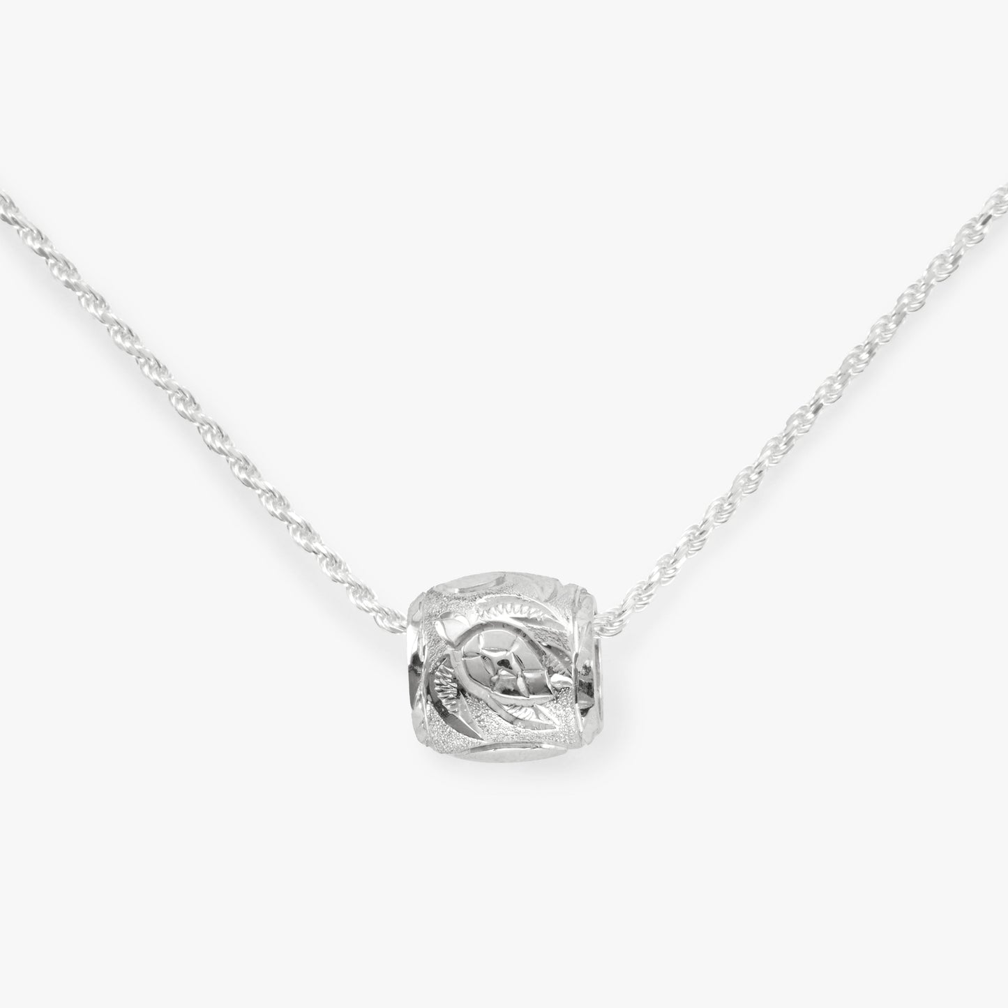 【Silver】Honu&Scroll Tube Pendant