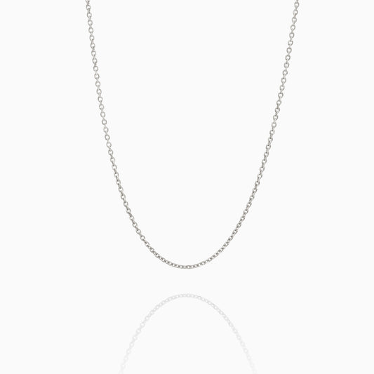 【10K White Gold】あずきchain 0.25㎜ 40㎝