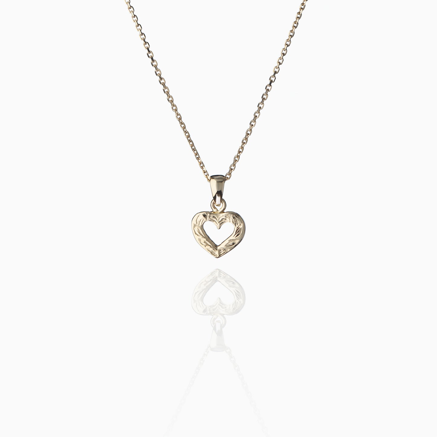 【14K Gold】Open Heart Pendant top