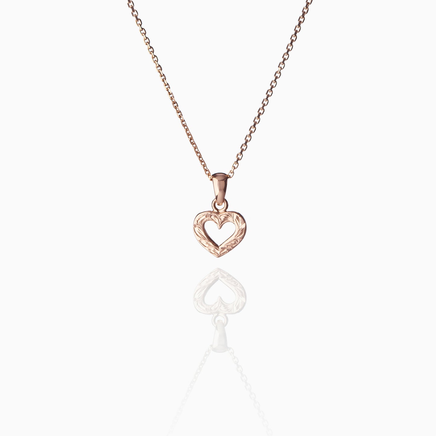 【14K Gold】Open Heart Pendant top