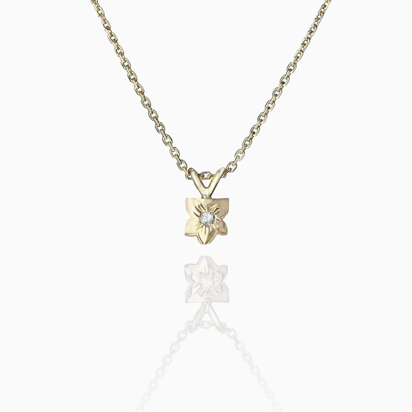 【14K Gold】 Plumeria Cutout Pendant top(6㎜)