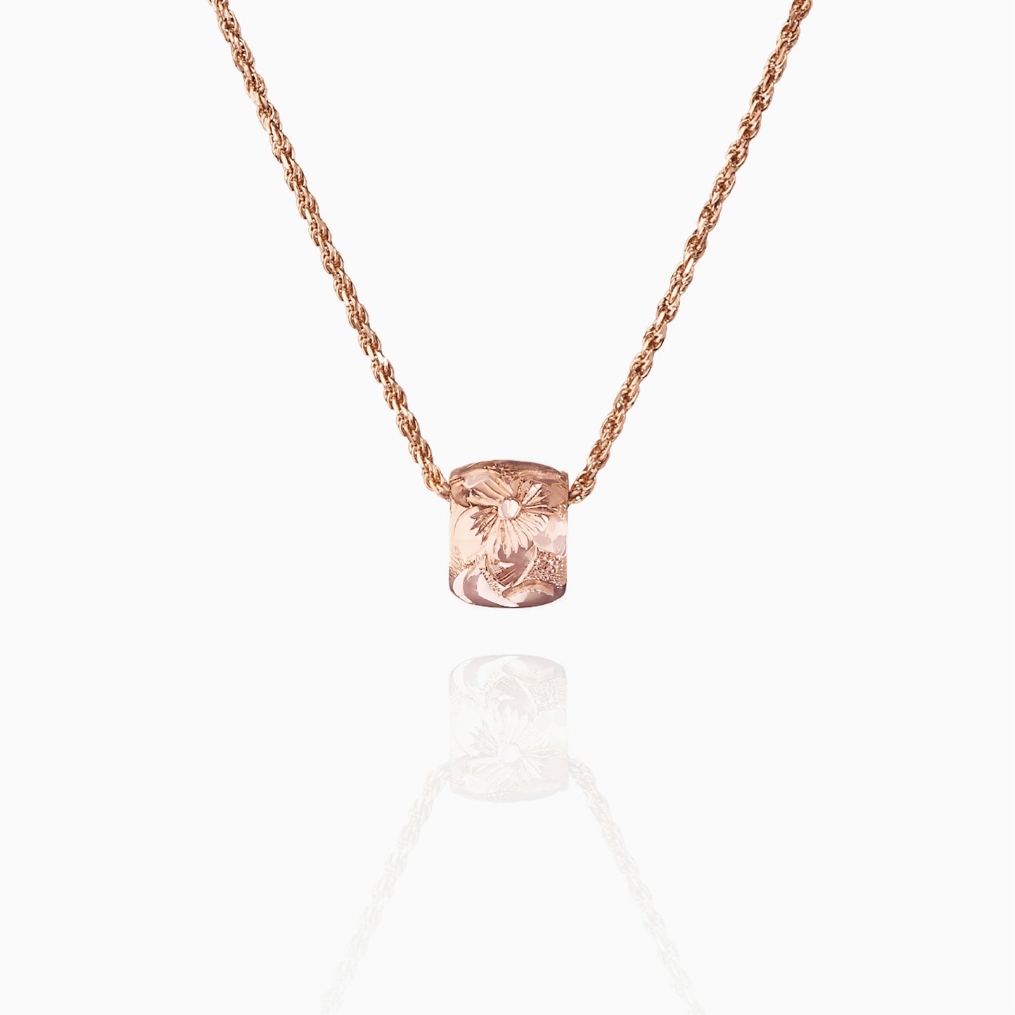 【14K Gold】 Flower&Scroll Tube Pendant top