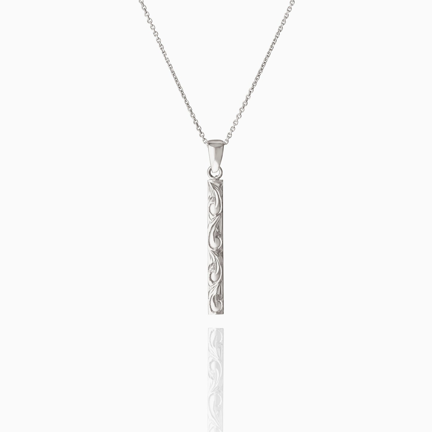 【14K White Gold】Scroll Lahi Nohea Pendant top