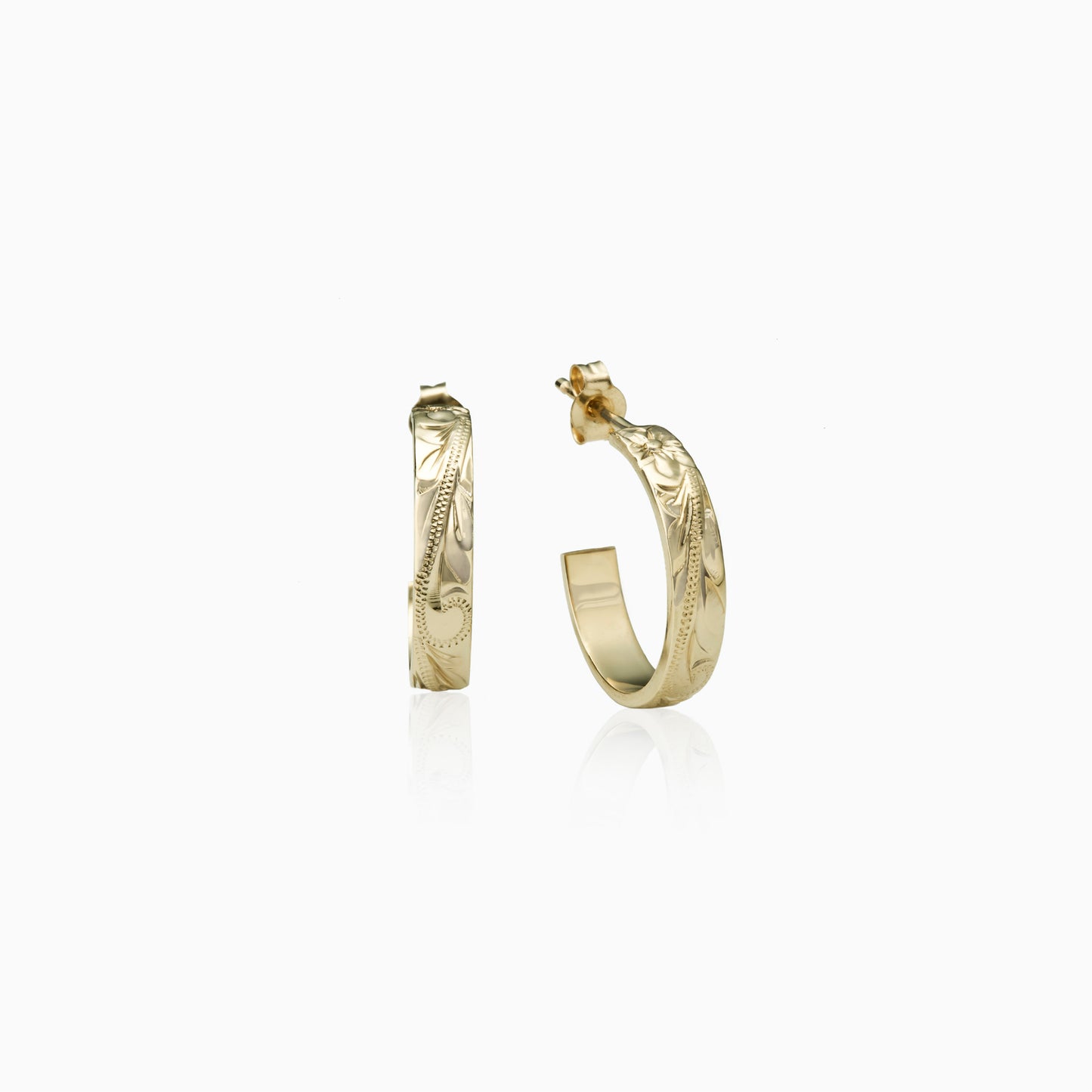 【14K Gold】Fancy wave Hoop Pierce