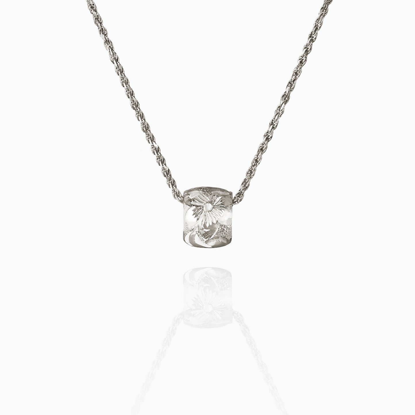 【14K Gold】 Flower&Scroll Tube Pendant top