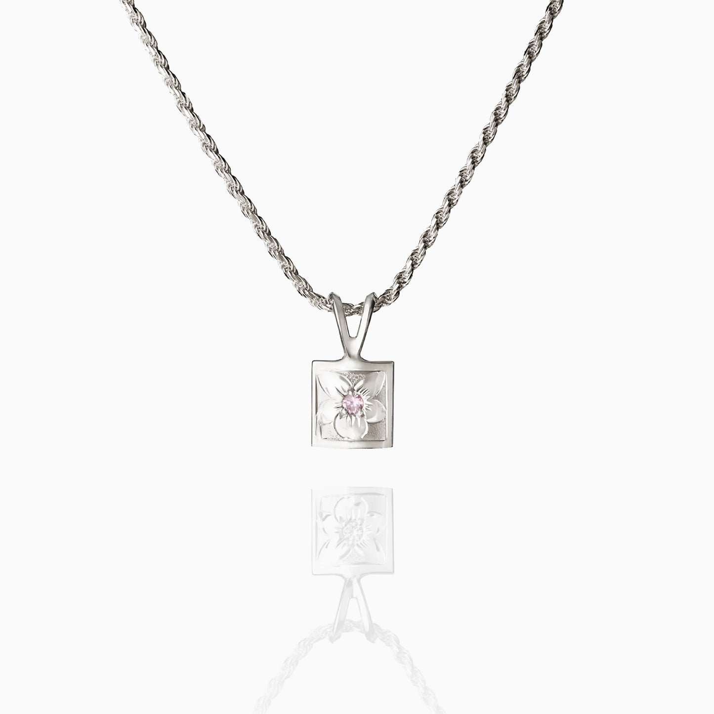 【Silver】Plumeria Plate Pendant top