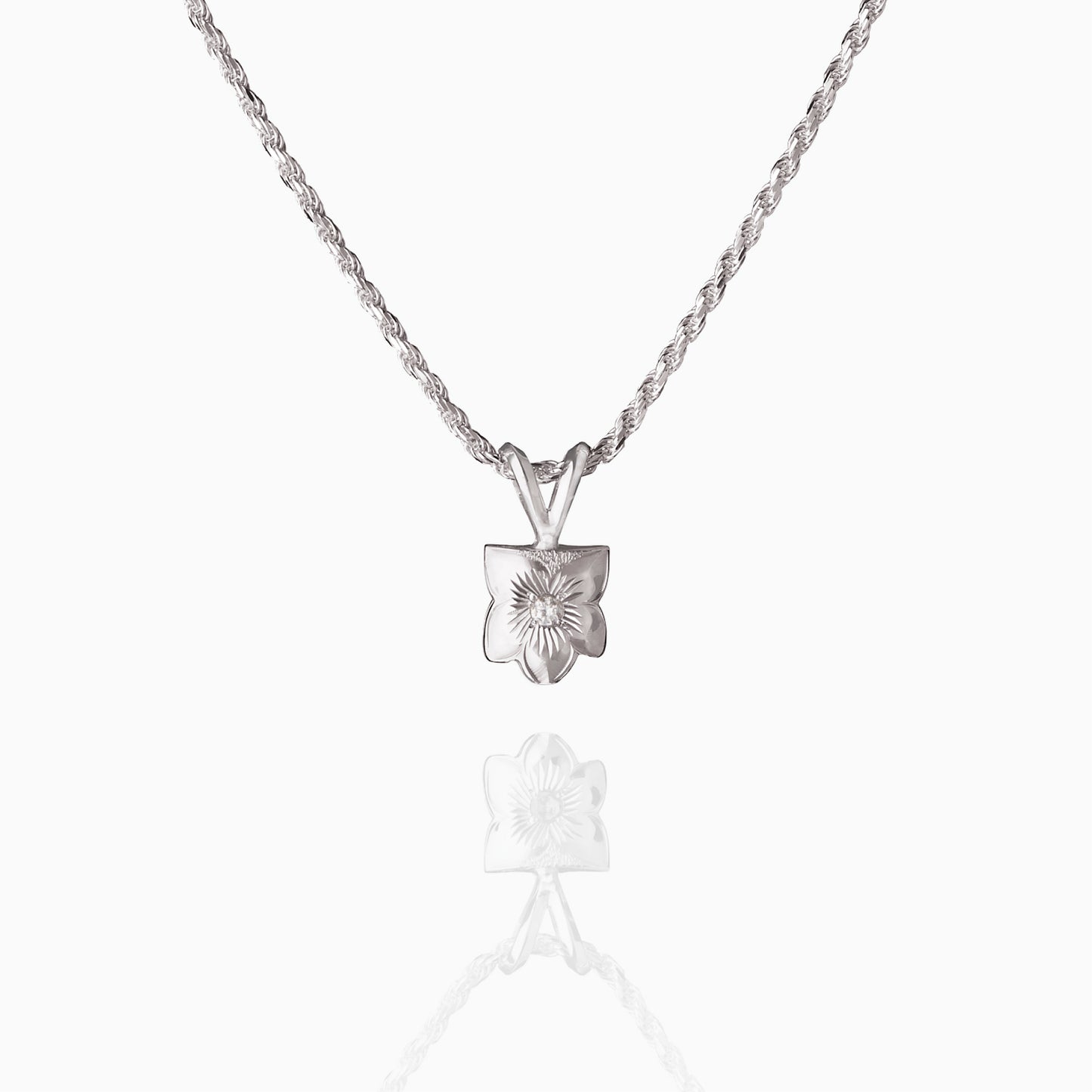 【Silver】Plumeria Cutout Pendant top(8㎜)