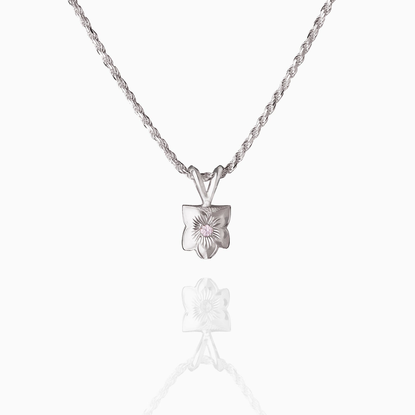 【Silver】Plumeria Cutout Pendant top(8㎜)