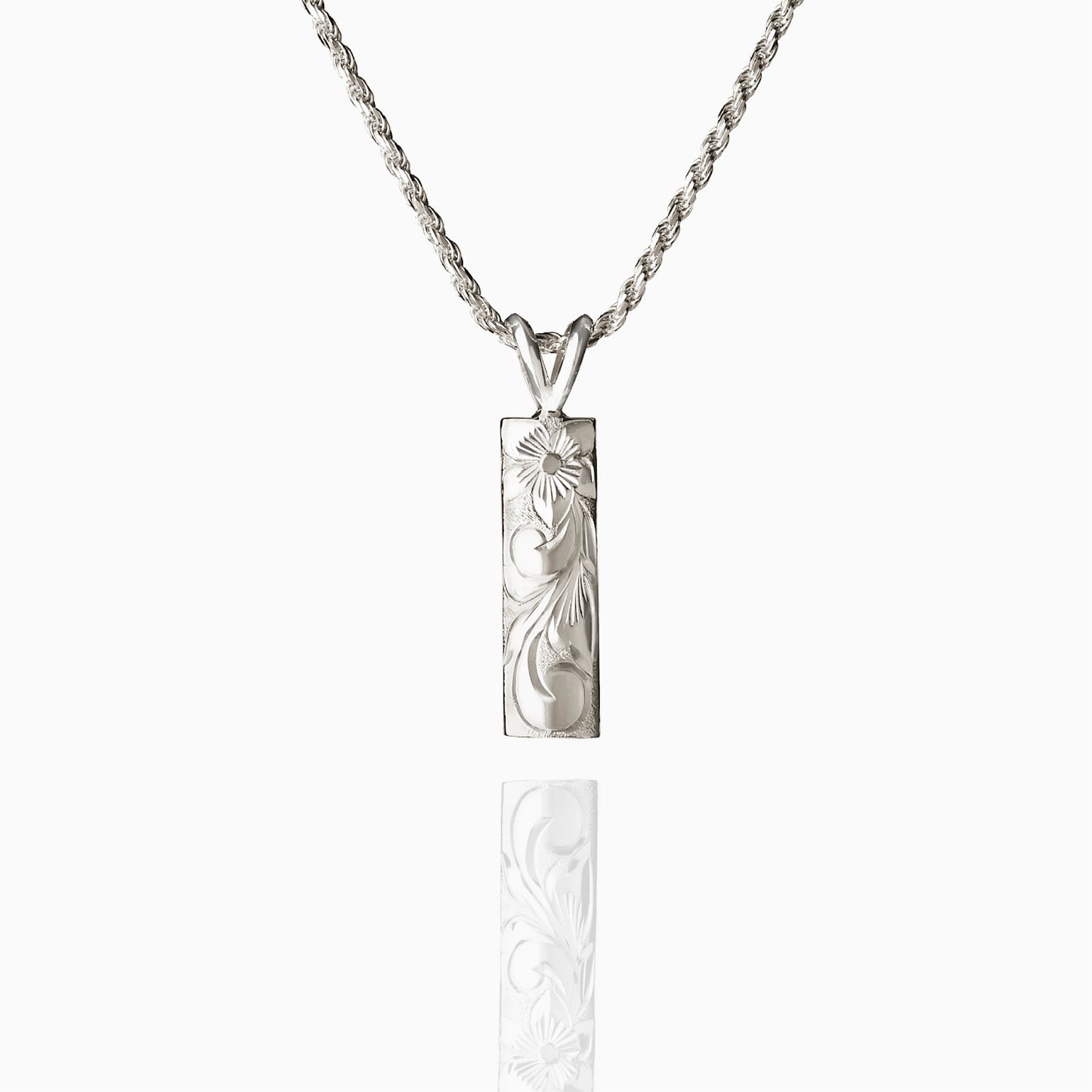 【Silver】Flower&Scroll Plate Pendant top(6㎜)