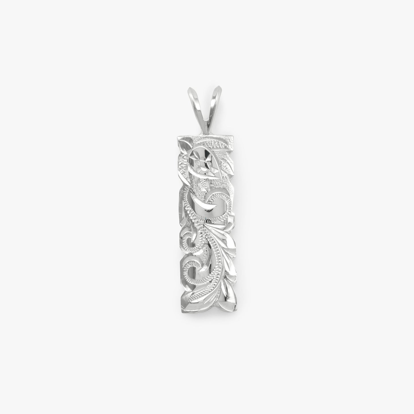【Silver】Scroll Honu& Classic no Flower Plate Pendant top（8㎜）