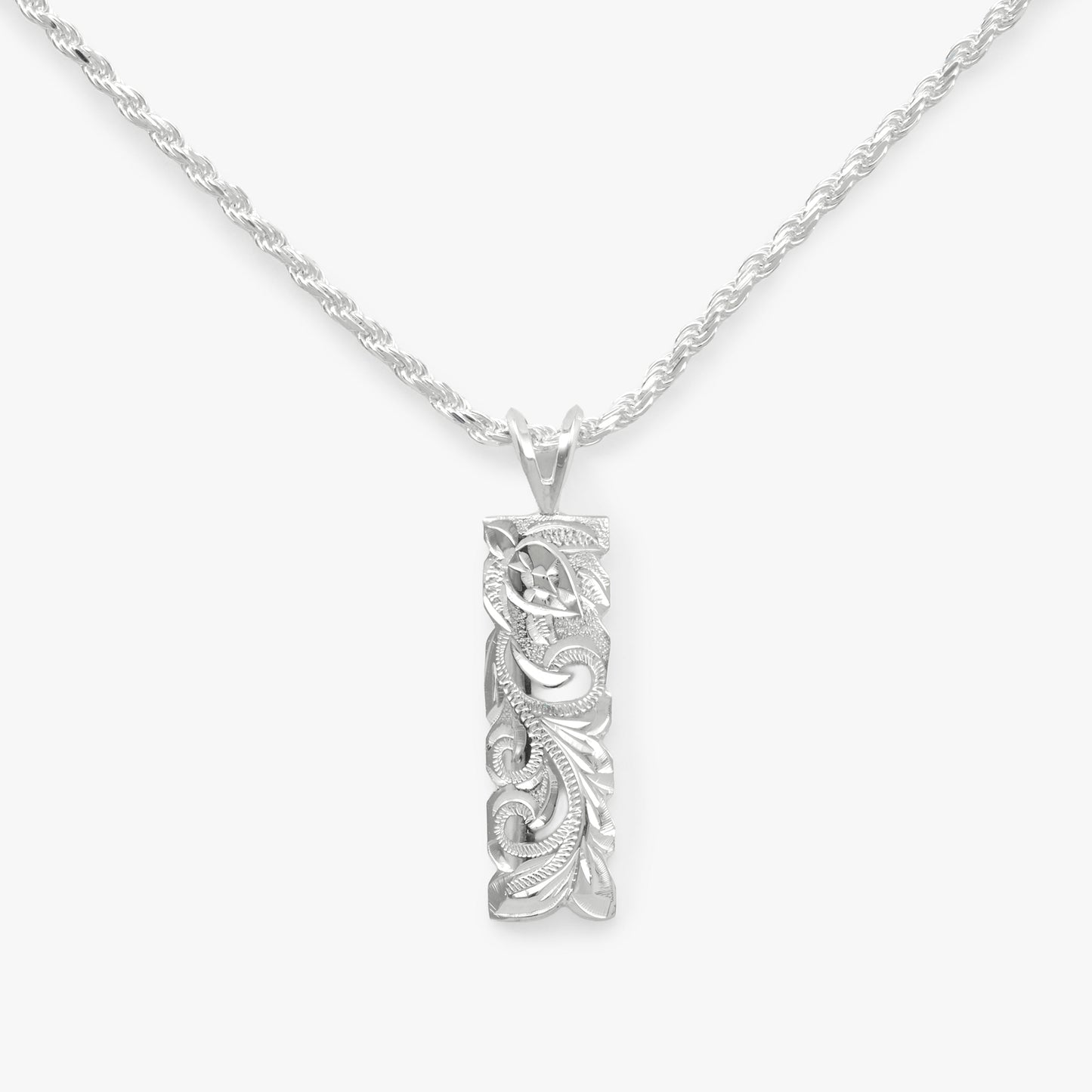 【Silver】Scroll Honu& Classic no Flower Plate Pendant top（8㎜）