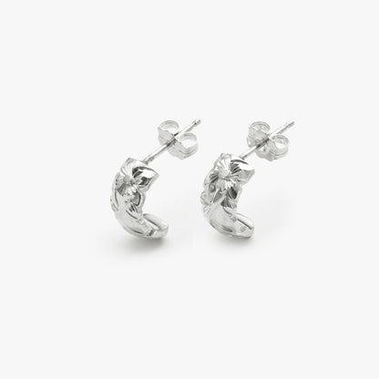 【Silver】Wailea Cutout Half Hoop Pierce