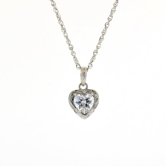 ★ステンレスセール商品★　Heart Zirconia Pendant top