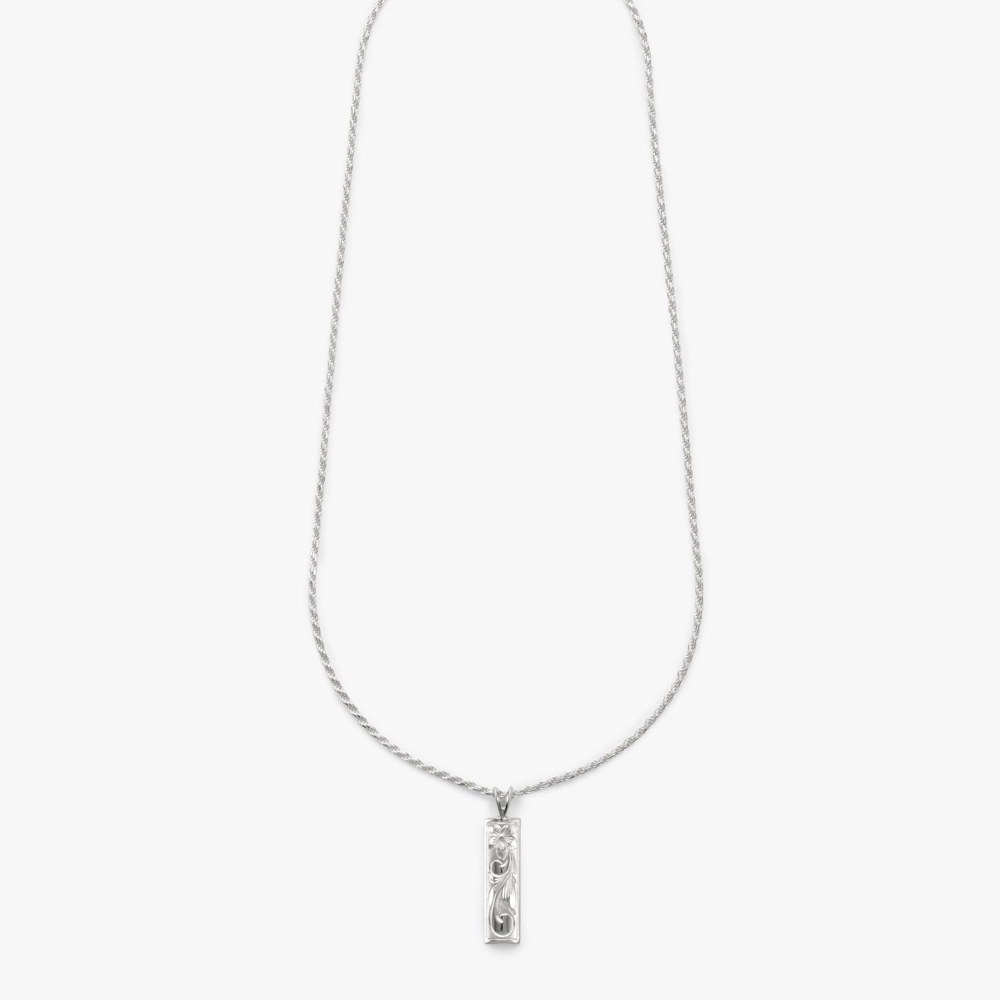 【Silver】Flower&Scroll Plate Pendant top（8㎜）