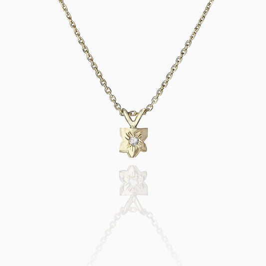 【14K Gold】 Plumeria Cutout Pendant top（6㎜）