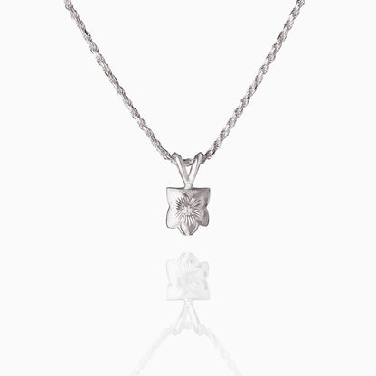 【Silver】Plumeria Cutout Pendant top（8㎜）