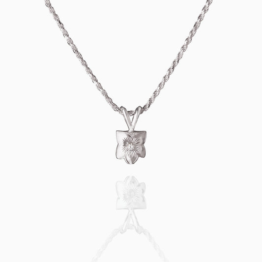 【Silver】Plumeria Cutout Pendant top（8㎜）